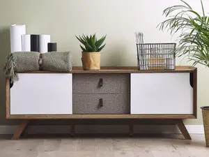 TV Stand White Light Wood Brown ACTON