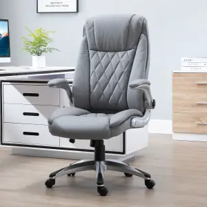 Vinsetto High Back Executive Office Chair Home Swivel PU Leather Chair, Grey