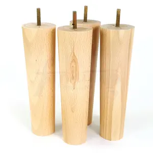 TURNED WOOD LEGS NATURAL 230mm HIGH SET OF 4 REPLACEMENT FURNITURE BUN FEET SETTEE CHAIRS SOFAS FOOTSTOOLS M8 PKC148