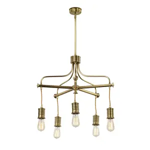 Elstead Douille 5 Light Chandelier Brass Finish, E27