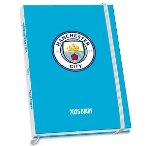 Manchester City FC Crest A5 Diary Sky Blue/White (One Size)