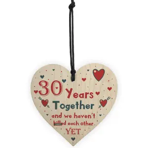 Funny Rude 30th Anniversary Gift For Husband Wife Gift For Him Her Wooden Heart