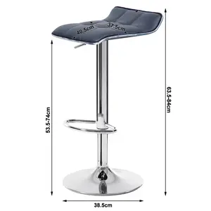 Chrome Plated Steel Bar Stool (Set of 2) Grey