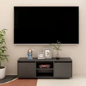 vidaXL TV Cabinet Grey 110x30x40 cm Solid Pinewood