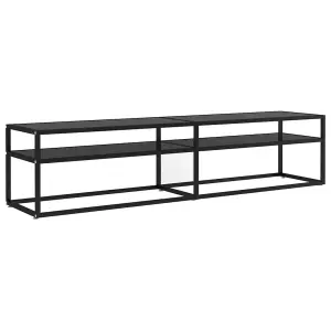 Berkfield TV Cabinet Black 180x40x40.5 cm Tempered Glass