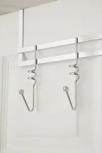 Essentials by Premier Over Door Chrome 5 Hook Hanger