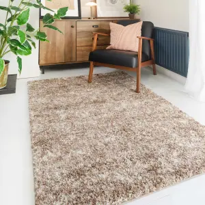 Super Soft Natural Beige Mottled Shaggy Area Rug 120x170cm