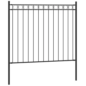 Berkfield Garden Fence Steel 1.7x0.8 m Black