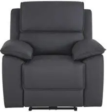 Dark Grey Leather Sofa, Electric Recliner Armchair, Goodwood Range, Oak Furnitureland (W) 101cm X (H) 102cm X (D) 98cm