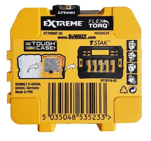 5x Dewalt 25Pc PZ2 Impact Extreme Torsion Screwdriver Bit Set FLEXTORQ Case