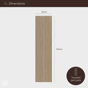 WVH Essential Oak Acoustic Wood Slat Panel 240cm x 60cm