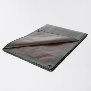 Brown & green Tarpaulin, (L)15m (W)10m