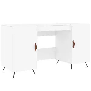 Berkfield Desk White 140x50x75 cm Engineered Wood