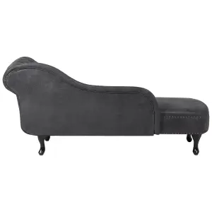 Right Hand Chaise Lounge Faux Suede Grey NIMES