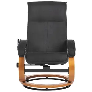 Massage Chair with Footstool HERO Fabric Black