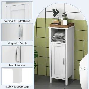 COSTWAY Bathroom Floor Cabinet with Door and Adjustable Shelf