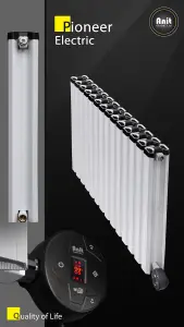 Smart WiFi Aluminium Electric Radiator. Low Energy consumption, High performance. 1000Watt. White.