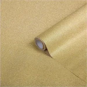 Gold Glitter Metallic Self-Adhesive Vinyl Decor DIY Arts Crafts Furniture Walls