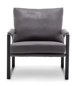 Faux Leather Suede Grey Graziana Accent Chair