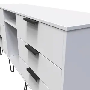 Fuji 6 Drawer Sideboard in White Matt (Ready Assembled)