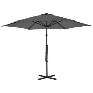 Berkfield Outdoor Parasol with Steel Pole 300 cm Anthracite