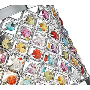 Modern Sparkly Ceiling Pendant Light Shade with Multi-Coloured Beads