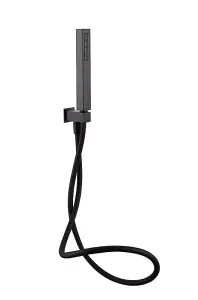 Aquarius RainLux Integrated Outlet Square Handheld Shower Kit Matt Black