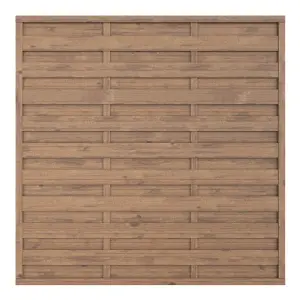 Klikstrom Tiama Contemporary Pressure treated 6ft Brown Wooden Fence panel (W)1.8m (H)1.8m