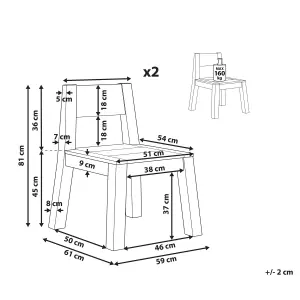 Set of 2 Garden Chairs LIVORNO Acacia Wood Light Wood