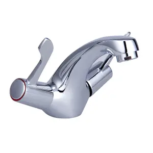 Nes Home Contemporary Chrome Deck Mounted Basin Dual Lever Mono Mixer Tap