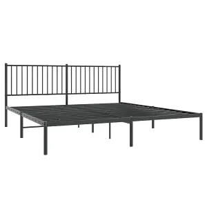 Berkfield Metal Bed Frame with Headboard Black 180x200 cm 6FT Super King