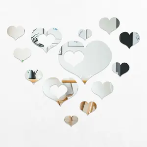 Walplus Crystal Romantic Hearts Mirror Sticker