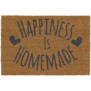 MantraRaj Eco-Friendly Expression Latex Backed Coir Entrance Door Mat Happiness Design Mat