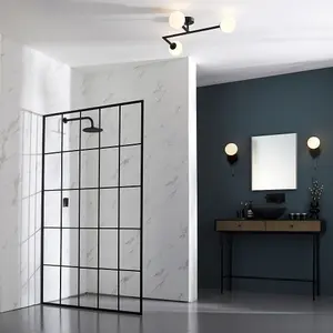 Luminosa Riomaggiore Bathroom Wall Lamp Matt Black & Matt Opal Glass IP44