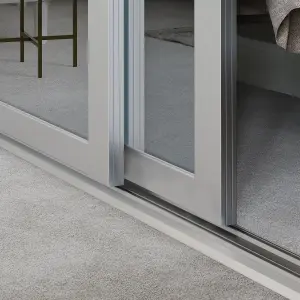 Shaker With 3 mirror doors Cashmere 3 door Sliding Wardrobe Door kit (H)2260mm (W)2592mm