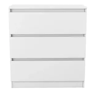 SunDaze Chest of Drawers Storage Bedroom Furniture Cabinet 3 Drawer White 70x40x77cm