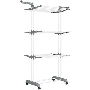 Steel Foldable Freestanding Drying Rack White