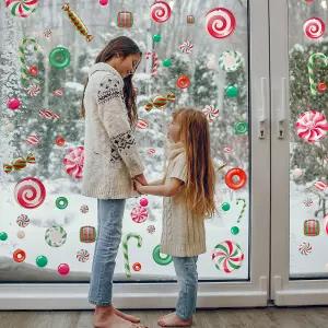 Walplus Xmas Peppermint Candy and Sweets Window Clings Rooms Décor