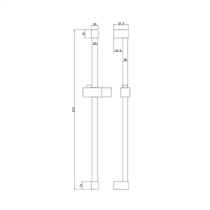 ENKI Chrome Square Stainless Steel Shower Slider Rail S18