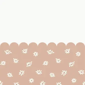 Roomblush Nursery  Scallop Edge Daisy flowers Eco 4 Lane Repeatable Wallpaper Mural 200 x 285cm, Pink