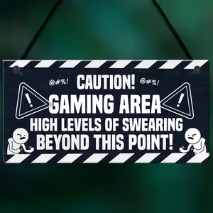 Funny Rude Gaming Sign Gamer Gift For Son Brother Christmas Birthday Gift Idea