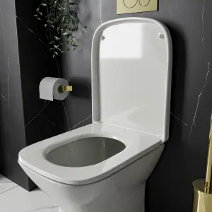 RAK Series 600 Soft Close WC Toilet Seat with Quick Release Button - Square Wrap Over