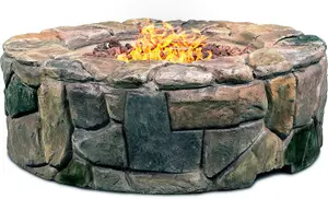 Centurion Supports Fireology KALUYA Bronze Lavish Garden and Patio Fire Pit with Eco-Stone Finish - Fully Assembled