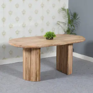 York Mango Wood Dining Table Set 170Cm With 4 Chairs