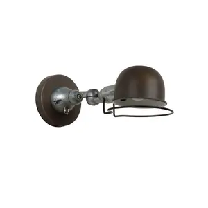 Lucide Honore Industrial Wall Light - 1xE14 - Rust Brown