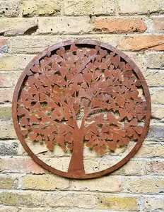 Heart Leaf Tree Wall Screen With a Pair of Love Birds 60cm Diameter