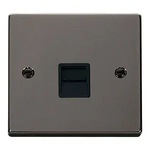 Black Nickel Secondary Telephone Single Socket - Black Trim - SE Home