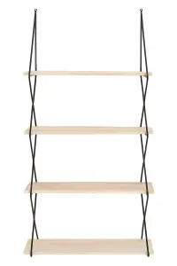 Interiors By Premier Stylish 4 Layer Shelf, Durable Design Metal Frame Shelf For Balcony, Ample Storage Hanging Frame Shelf