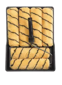 Lynwood 9" Tiger Stripe Paint Roller Tray Set 6 Sleeves