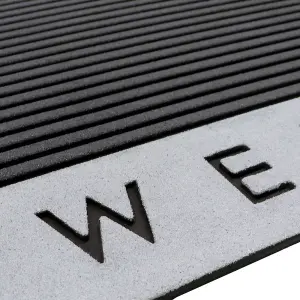 JVL Quartz Welcome Scraper Rubber Doormat 45x75cm